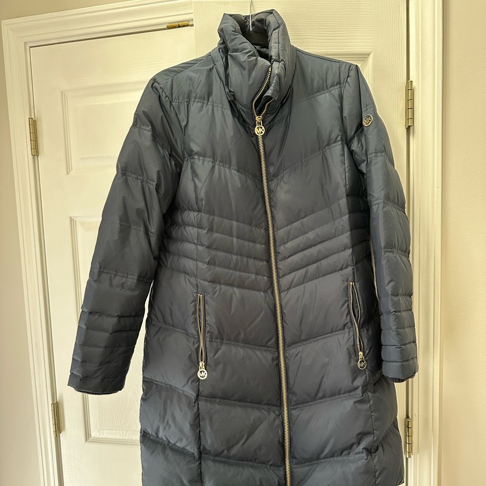 Long Navy Michael Kors Jacket